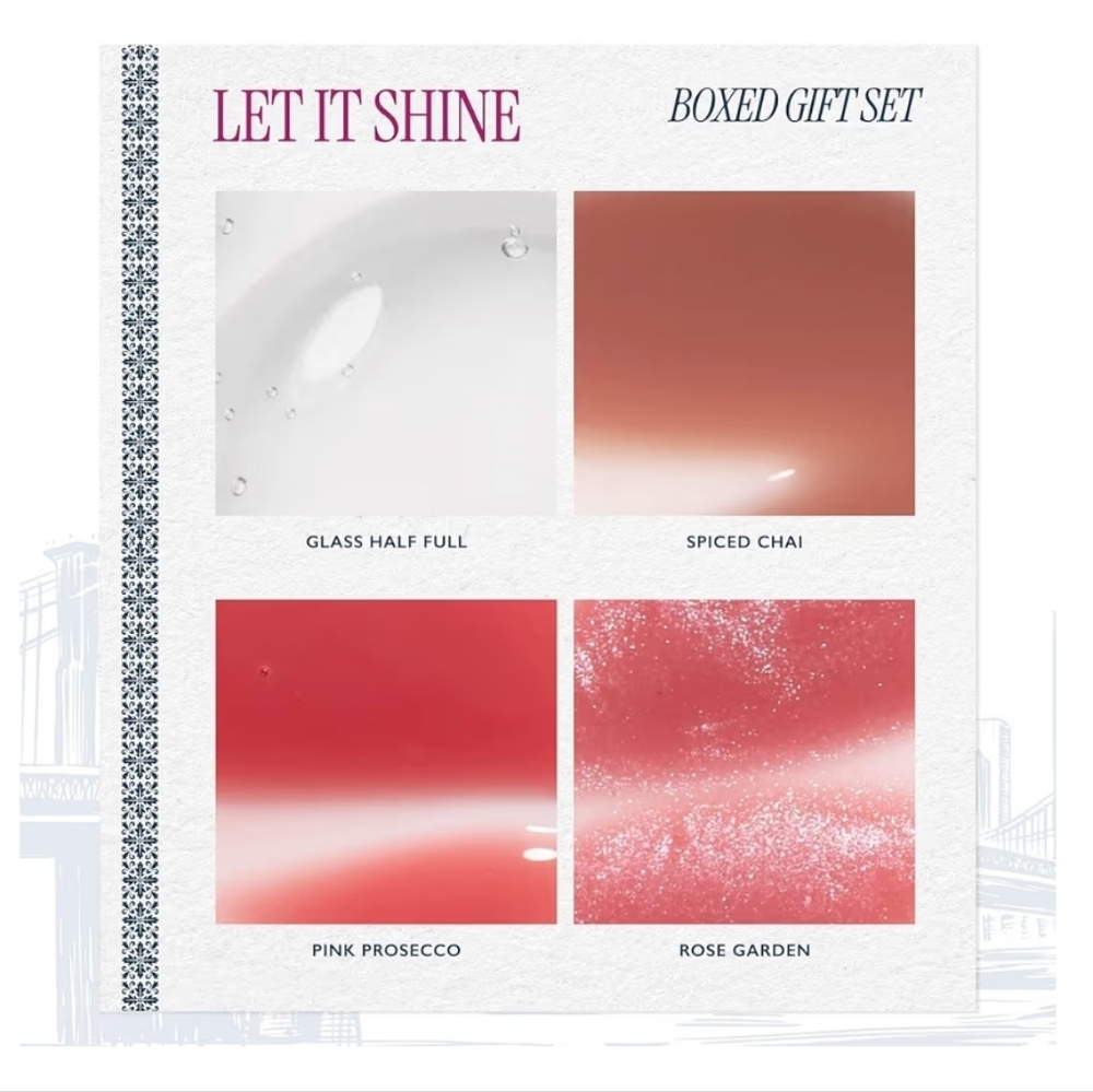 Laura Geller Let It Shine Lip Oil Gift Set 4 Full Size Glossy New Sealed - Picture 6 of 7